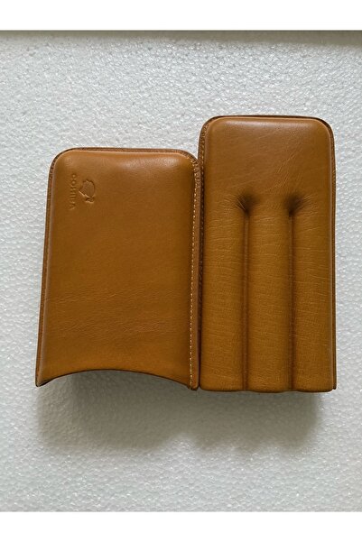 COHİBA 3'lü Puro Taşıma Kılıfı Hardal Rengi