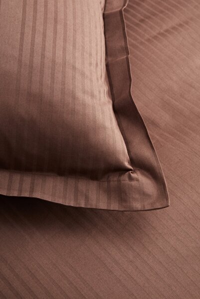 Karaca Home Uniq 100% Cotton Single Satin Duvet Cover Set Brown