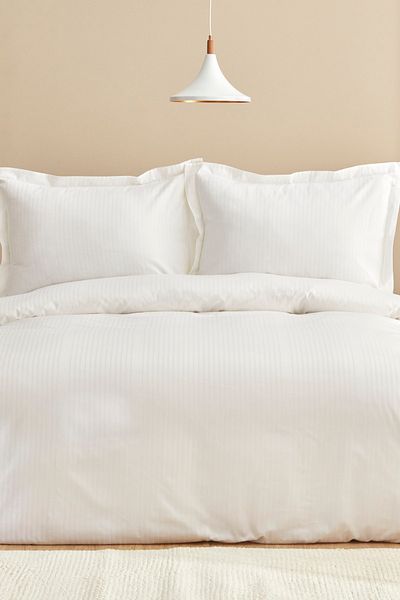 Karaca Home Uniq 100% Cotton Double Satin Duvet Cover Set White