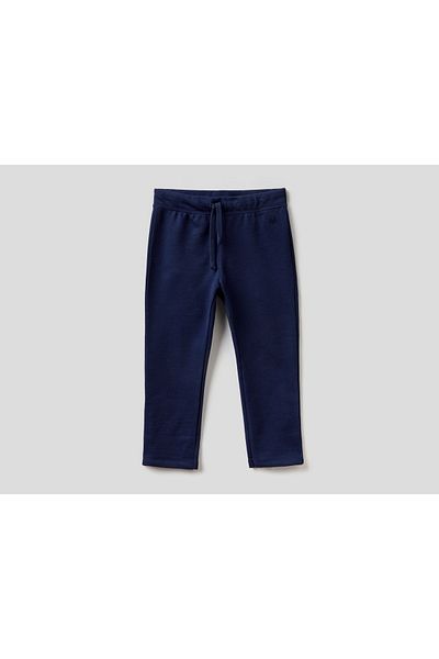 United Colors of Benetton Pantaloni de sport pentru fete bleumarin - Logo brodat
