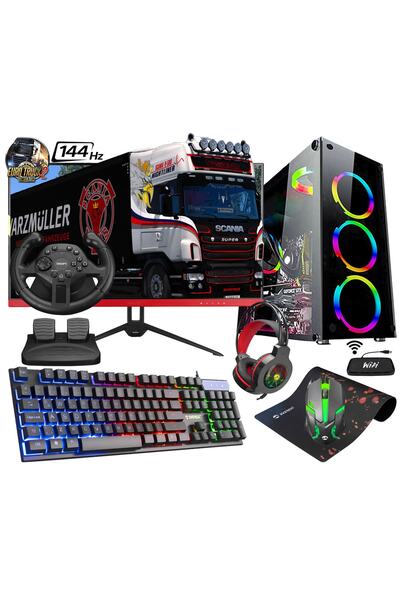 Zeiron Dr17 i5 3470 16GB 1TB SSD GTX1050Ti 23.6" 165Hz Direksiyon Setli Oyunc...