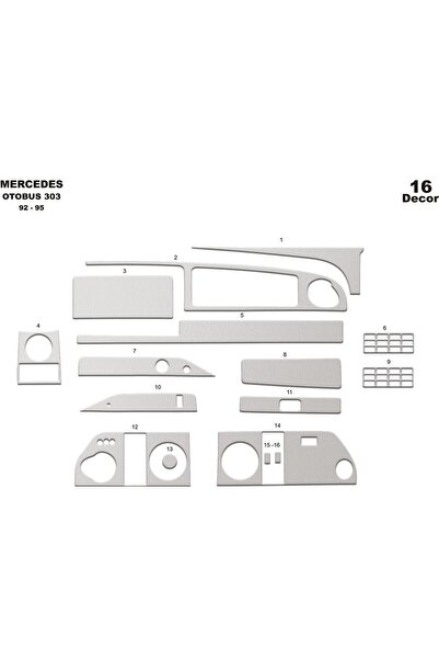 meriç cockpit design ميريتش ®   مرسيدس 303 توربيدو امامي مطلي الومنيوم 16 قطع...