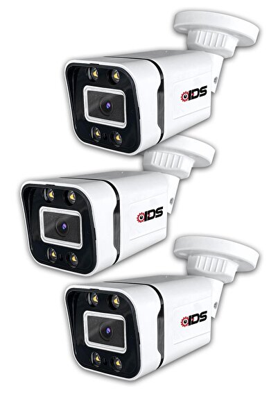 IDS - Gece Renkli - 5mp Lens 1080p Fullhd Ahd Güvenlik Kamerası - 4xultra Warm Led 3 Adet