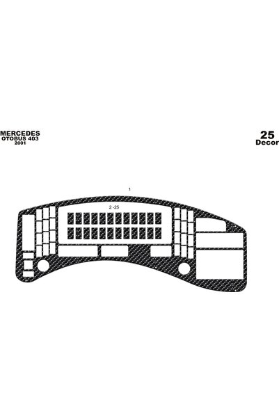 meriç cockpit design ميريتش ®   مرسيدس 403 توربيدو امامي كربون 25 قطعة 2001-2005