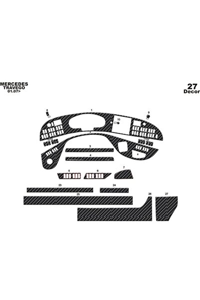 meriç cockpit design ميريتش ®   ميرسيدس ترافيجو توريدو امامي مطلي اسود لامع 2...