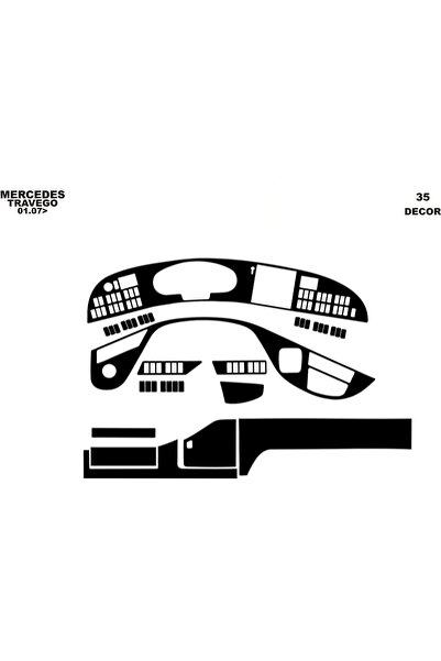 meriç cockpit design ميريتش ®   ميرسيدس ترافيجو تنجيد صندوق اليد الأمامي أسود...