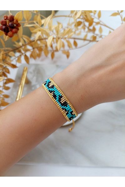 BUNİTA DESİGN Colorful Leopard Miyuki Beaded Bracelet