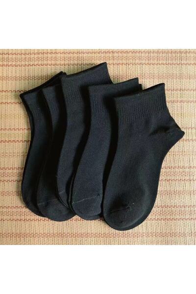 çorapmanya 5 Çift Çok Renkli Kalp Desenli Yarım Konç Kadın Çorap