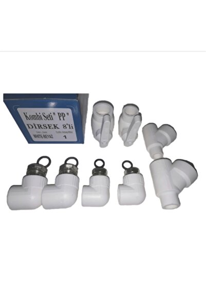 KALDE Kombi Seti Bağlantı Montaj Seti Dirsekli 8 Li