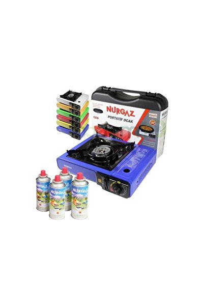 NURGAZ Ng 501 Tekli Portatif Mavi Ocak + 4 Adet Kartuş