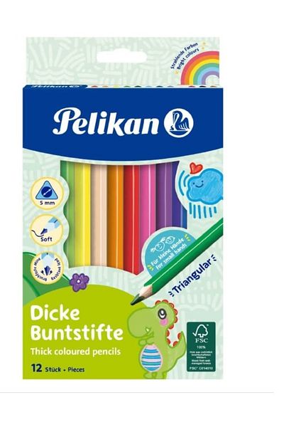 Pelikan قلم طلاء جاف جامبو مثلث 12 علبة