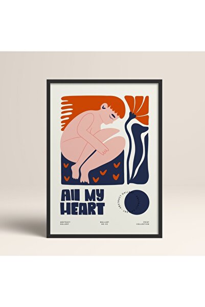 HOMEPACK Crna slika u drvenom okviru, uokviren poster, umetnički moderni zidn...