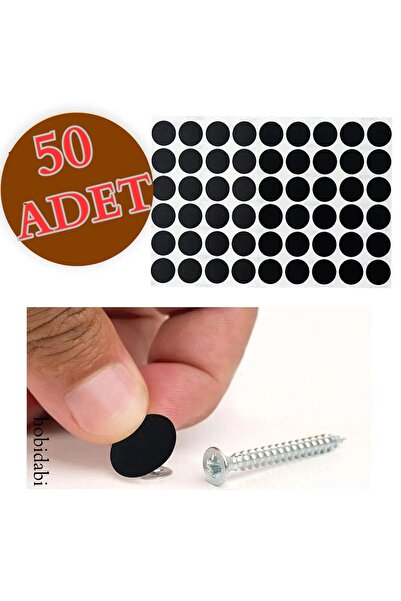 HOBİDABİ Siyah Yapışkanlı Vida Tapası Tıpası Kapatıcı Kendinden Yapışkanlı Kapatıcı Toz Geçirmez Vida Deliği