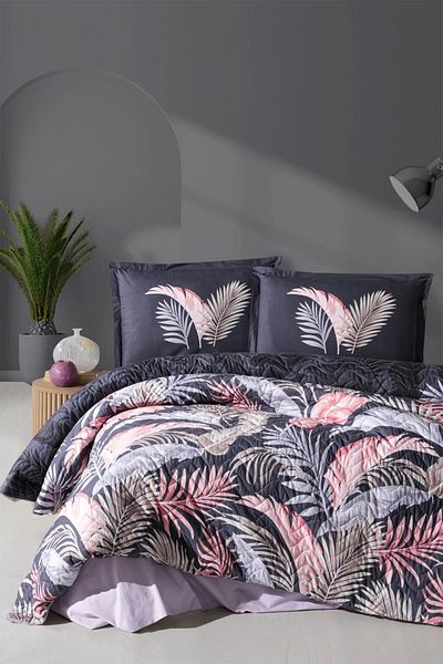 Clasy Hena Anthracite Single 100% Cotton Four Seasons Set