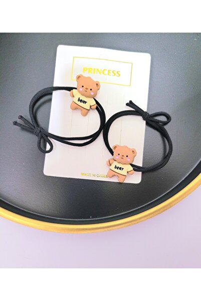 GÜLPEŞE Clip de păr din 2 bucăți, agrafă de cauciuc ursuleț