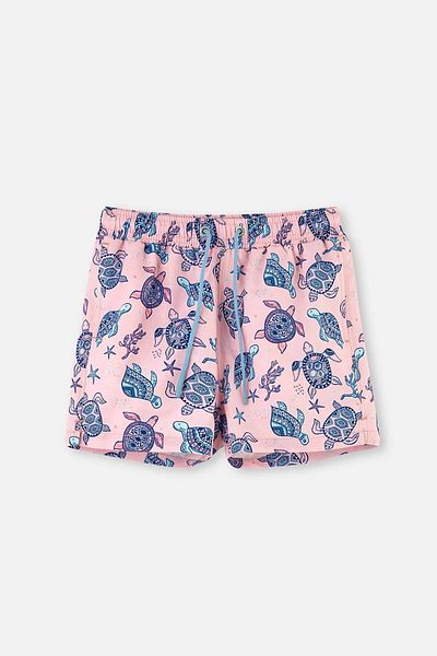 Dagi Rosafarbene Caretta-gemusterte Badeshorts für Jungen