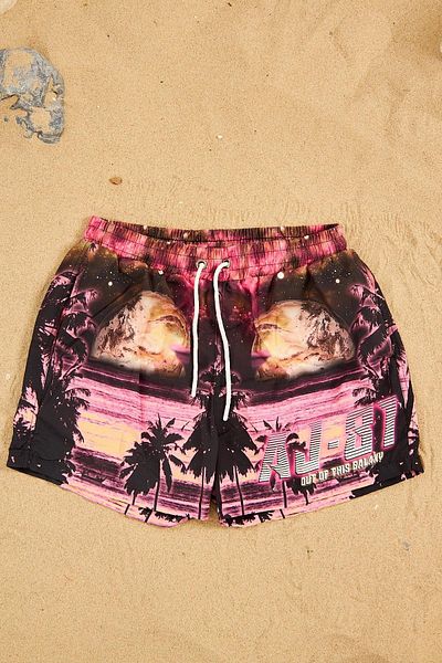 Danger Ανδρικό σορτς κολύμβησης Galaxy Printed πολύχρωμο