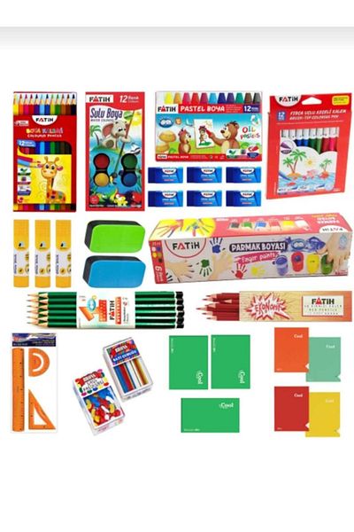 Fatih Primary School 1,2,3,4,5, Class 50 Piece Stationery Set