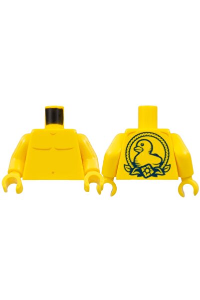 LEGO Orjinal Custom Minifigür Minifigure Gövde Torso Ördek Dövmeli Sarı Çıpla...