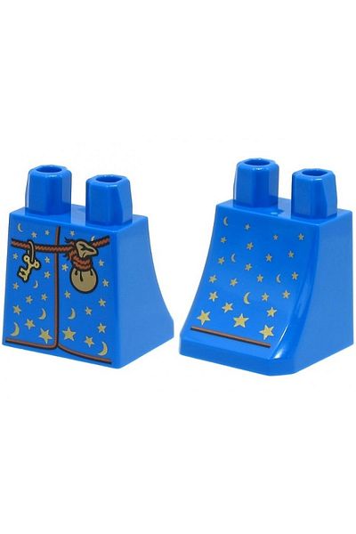 LEGO Original Accessory Mini Figure Mini Figure Magician Blue Cassock Keyed Pouch Moon Star Printed Skirt