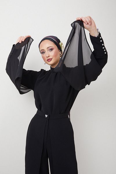 THE RAREBELL Σετ τουνίκ Chiffon Cloak Hijab Crop