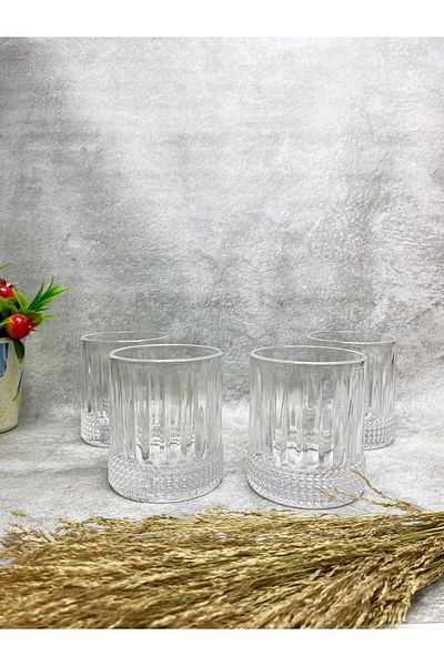 Jenisa Handmade Glass Bead Model Whiskey Soft Drink Glass Set of 4