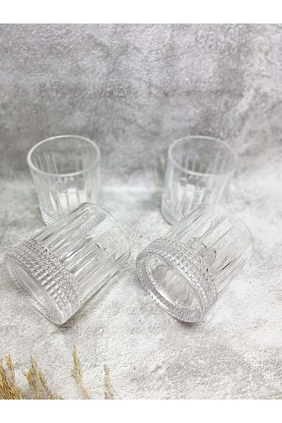 Jenisa Handmade Glass Bead Model Whiskey Soft Drink Glass Set of 4