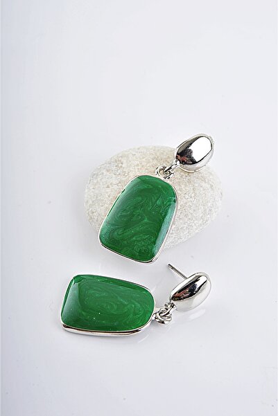 EUROMODA Sedefli Mineli Özel Tasarımlı Vidalı Küpe