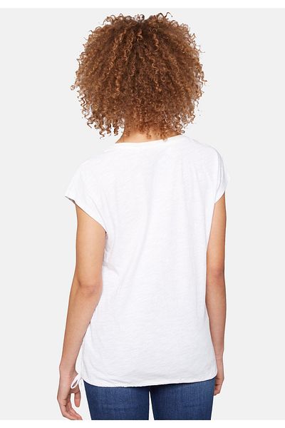 Soccx Shirt Leichtes Rundhals-Shirt mit Tunnelzugsaum und Armausschnitt mit offener Saumkante