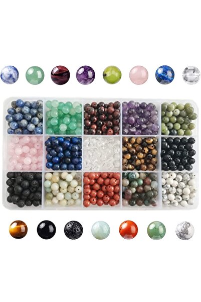 RLX BUJİTERİ 15 Li Kutu Içinde 15 Çeşit Doğal Taş Serisi Kendin Tasarla