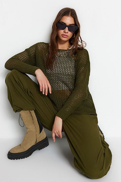 Trendyol Collection Pullover - Khaki - Regular Fit
