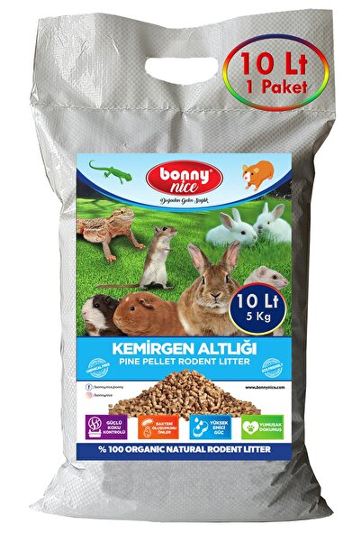 Bonny Nice Doğal Çam Pelet Ginepig Kafes Altlığı 5 Kg 10 L (2 PAKET) (20 LT)