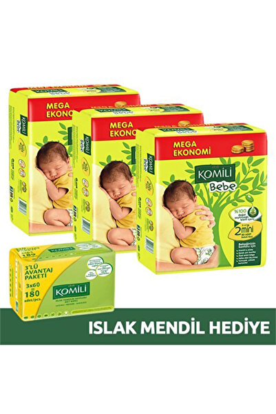 Komili Bebek Bezi 2 Beden 3x78 Adet (3x60 Islak)