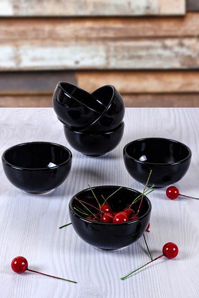 Keramika 6-Piece 8 cm Black Cloud Bowl KS101008F650A0000000A