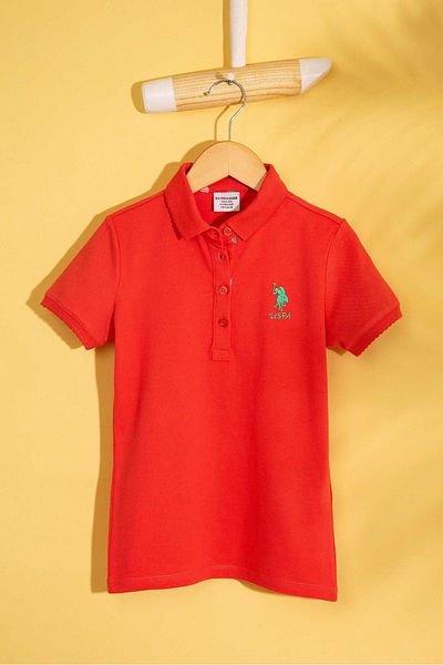 U.S. Polo Assn. Tricou roșu pentru fetiță