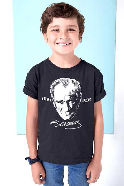 ROCKANDROLL Potpisana Ataturk crna majica kratkih rukava za devojčice i dečak...