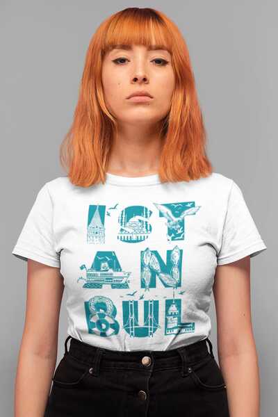 ROCKANDROLL Γυναικεία κοντομάνικα Istanbul Letters Λευκά | Γυναικείο μπλουζάκι