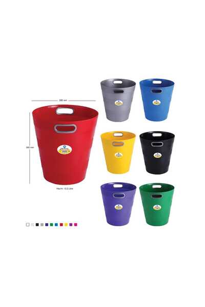 Genel Markalar 1051 Plastik Çöp Kovası 27,5*30 Cm 12,5 Litre Kırmızı Renk