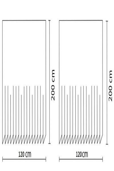 PRADO Stone Bathroom Curtain, Shower Curtain Double Blades 2X120X200Cm
