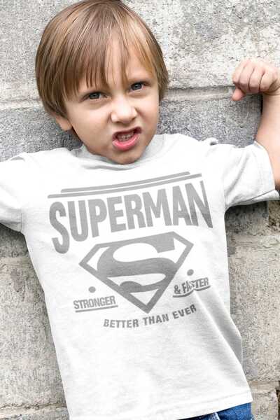 ROCKANDROLL Детска унисекс тениска Superman с къс ръкав, бяла, за момичета и ...