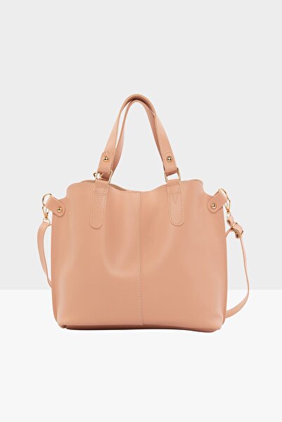 Bagmori Pudra Kadın Üç Bölmeli Çıtçıt Detaylı Çanta M000002918