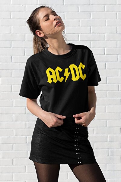 ROCKANDROLL ACDC logo crna ženska majica kratkih rukava|dama