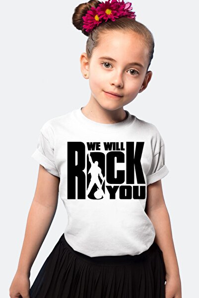 ROCKANDROLL Just Rock You Λευκό κοντομάνικο κορίτσι αγόρι Unisex παιδικό μπλο...