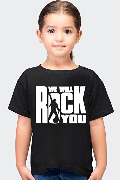 ROCKANDROLL Just Rock You Μαύρο κοντομάνικο κορίτσι αγόρι Unisex παιδικό μπλο...