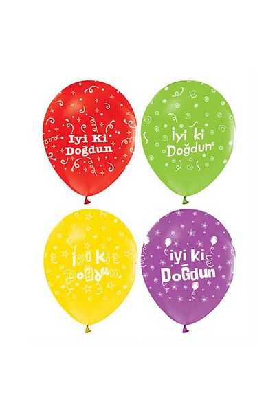 Bezelye Birthday Balloon 16 Pieces