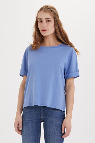Lee Cooper Women's Emma O Neck T-Shirt Blue 192 LCF242004