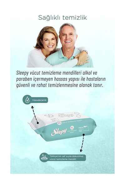 Sleepy Patient Body Cleaning Wet Wipes 50 Sheets XL 12 Set (2Pk*6)