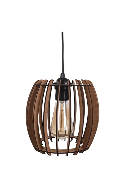 Vedemo Tekli Sarkıt Esin Rustik Ahşap Avize