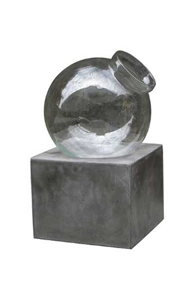 Greenmall Beton Kare Altlıklı Cam Fanus