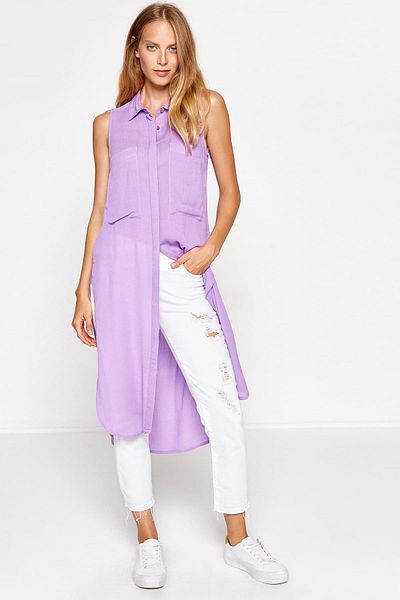 Koton Rosa Tunika für Damen 7YAK63255EW